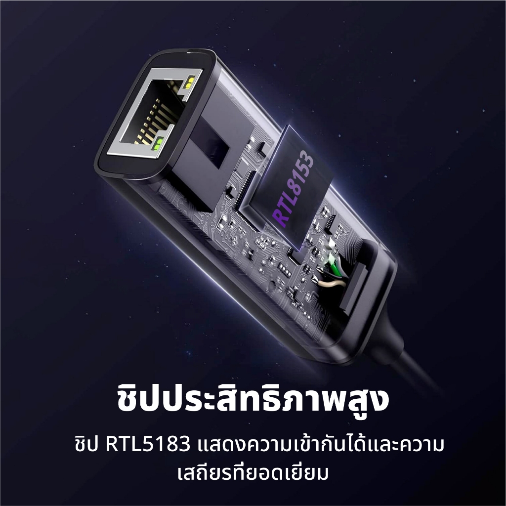 Idigital อะแดปเตอร์อีเทอร์เน็ต Type C to LAN Gigabit Ethernet, USB C to RJ45, 1000 / 100Mbps, มือถือ, แล็ปท็อป,กล่องทีวี