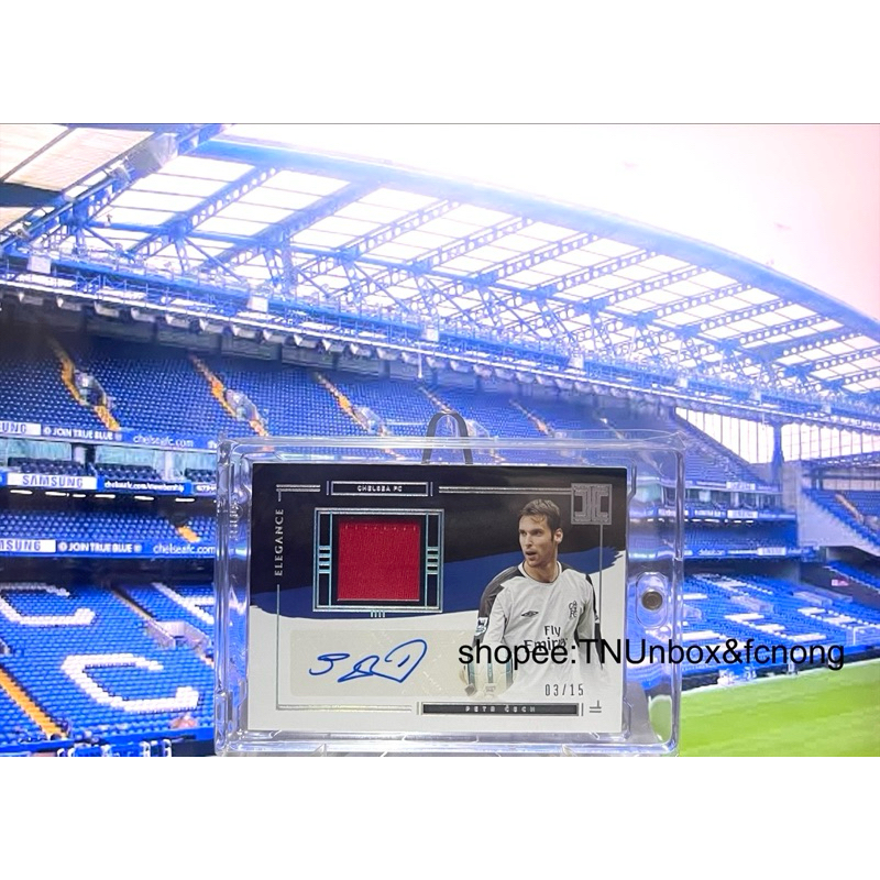 การ์ดลายเซ็นพร้อมชิ้นส่วนเสื้อนักฟุตบอล 2020-21 Panini Impeccable - Petr Cech /15