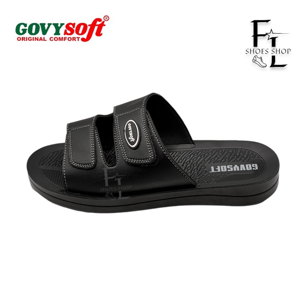 Govysoft PU รุ่น 6018 ဖိနပ် ယောက်ကျား  ခြေညှပ်ဖိနပ် ဖိနပ်အထူboy ဖိနပ်ထိုင်း รองเท้าแตะ รองเท้าแตะแบบสวม รองเท้าผู้ชาย