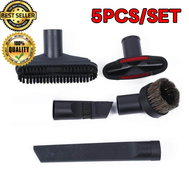 แปรงทำความสะอาด 5 อิน 1 สำหรับเครื่องดูดฝุ่น ชุดหัวแปรงเครื่องดูดฝุ่นสำหรับทำความสะอาดชั้นร่องในบ้านขนาด32มม.35มม.