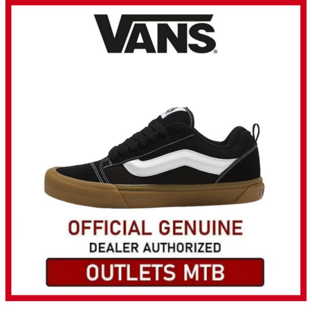 【100%Original】Vans Knu Skool Black Low Top Modest Unisex Leisure running shoes VN0009QCB9M
