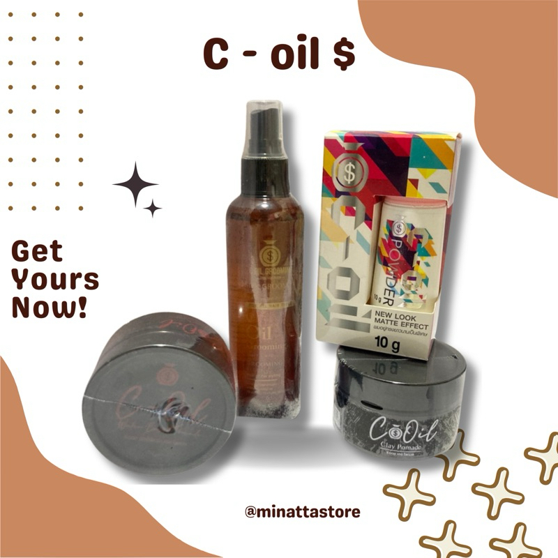 C-Oil Grooming / Clay Pomade / Water Based Pomade / Powder ของแเท้ 💯 เซตผม จัดแต่งทรงผม สร้างวอลลุ่ม