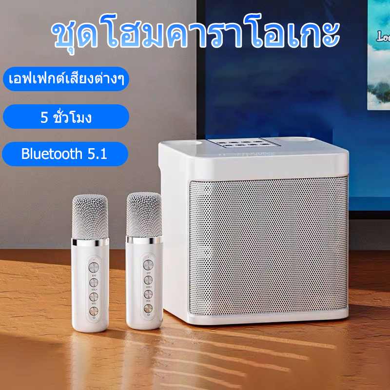 ไมค์บลูทูธไร้สาย ลำโพงคาราโอเกะรองรับ USB/TF/AUX ลำโพงบลูทูธ ลำโพงบลูทูธแบบพกพา YS-203