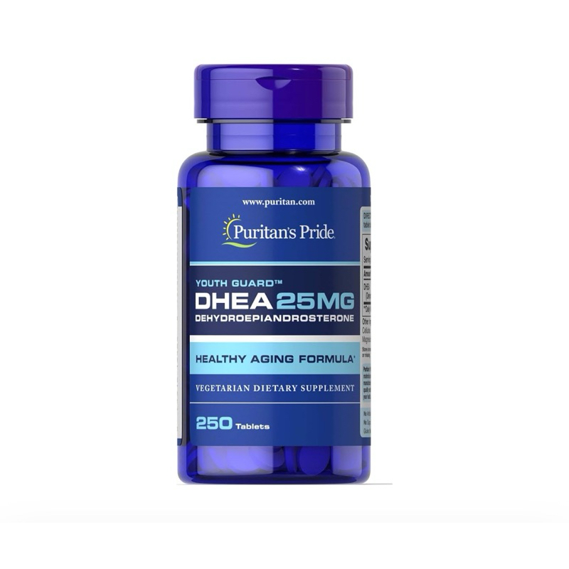 Exp 6/27 DHEA 25 mg Puritan‘s Pride 250   tablet ลดอาการวัยทอง ปรับสมดุลฮอร์โมน ชะลอวัย