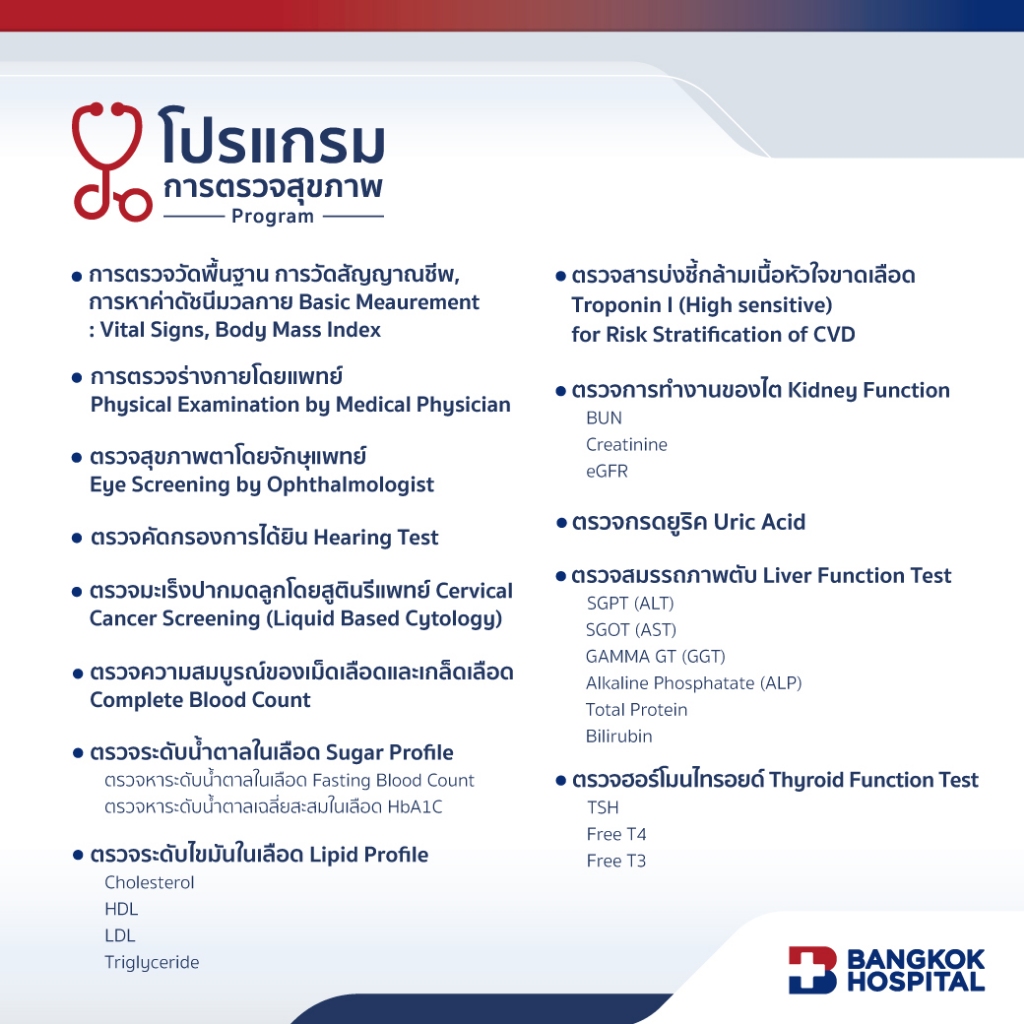 ชุดตรวจสุขภาพ Signature Female Check-up สำหรับอายุ 50 ปีขึ้นไป หญิง - Bangkok Hospital [E-Coupon]
