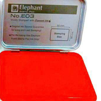 แท่นประทับหมึก สีแดง/น้ำเงิน ตราช้าง Elephant stamp pad มีให้เลือกหลายขนาด No.E01-E04