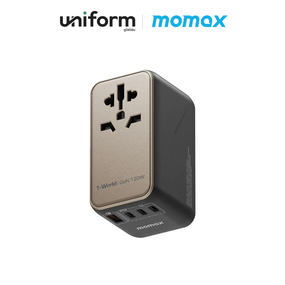 MOMAX 1-World 120W GaN 4-port + AC travel adapter