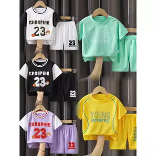 เสื้อยืดเด็ก ชุดเซตเด็กน่ารัก ลวดลายสวยงาม ผ้าระบายใส่แล้วไม่ร้อน เนื้อผ้ากีฬา พร้อมจัดส่งสินค้า