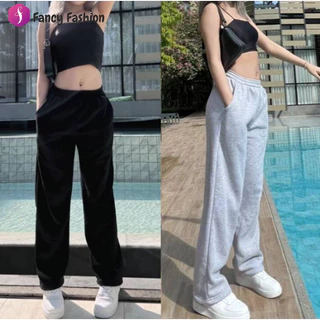 Fancy Fashion กางเกงลำลองสตรี กางเกงวอร์ม ายกางเกงขายา เอวสูงเพื่อแสดงความผอม 3 สีให้เลือก มีไซส์ M-2XL