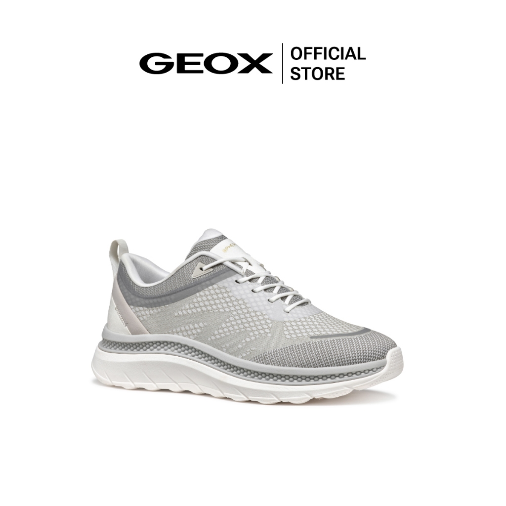 GEOX รองเท้าผ้าใบผู้ชาย รุ่น U SPHERICA ACTIF X - WHITE/LT GREY SS25 (U45GQCC1236M_S5WTGY)