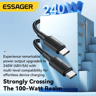 Essager C to C 240W 5A สายเคเบิลข้อมูล เหมาะสำหรับอุปกรณ์หลากหลายประเภท