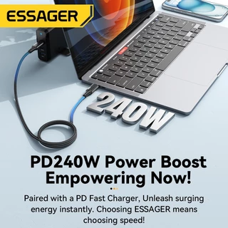 Essager C to C 240W 5A สายเคเบิลข้อมูล เหมาะสำหรับอุปกรณ์หลากหลายประเภท
