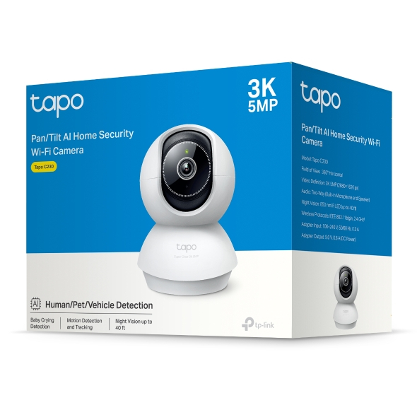 ⚡️กล้องวงจรปิดไวไฟ⚡️TP-Link (Tapo C230) 3K 5MP Pan/Tilt AI Home Security Wi-Fi Camera Two-Way Audio มี AI ตรวจจับ คมชัด