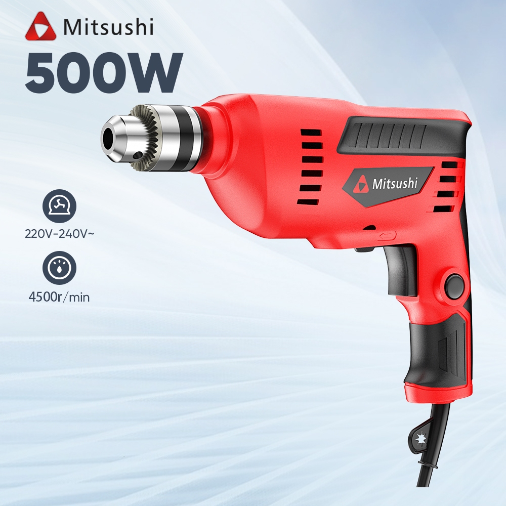 Mitsushi สว่านไฟฟ้า 500W สว่านกระแทก ปรับรอบซ้าย-ขวา สว่าน เจาะปูน เหล็ก ไม้ได้ แรงดี