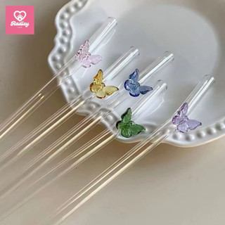 พร้อมส่งจากไทย💖หลอดแก้วประดับผีเสื้อ  หลอดดอกไม้หลอดผีเสื้อ …