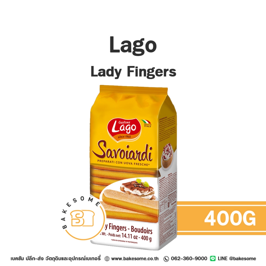 [[ยกลัง 10 แพค]] LAGO Lady Finger Lady Fingers Ladyfingers Savoiardi Biscuits aux oeufs ลาโก้ เลดี้ 