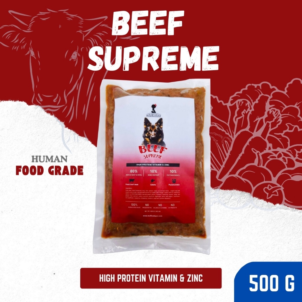 บาร์ฟสุนัข - BARF สูตร Beef Supreme | 500 g.