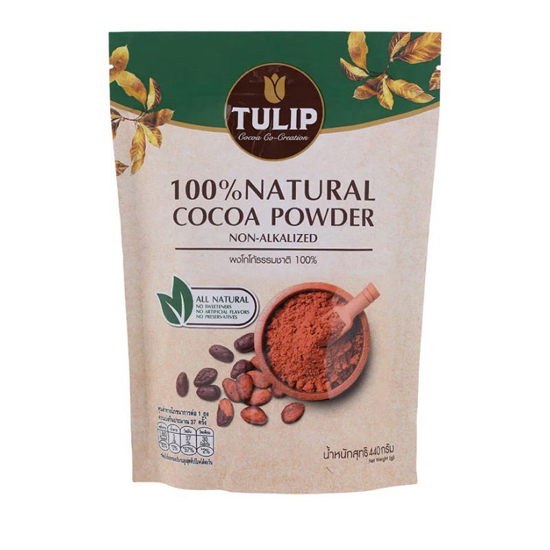 Tulip Natural Cocoa Powder ทิวลิป เนเชอรัลโกโก้ 440ก.