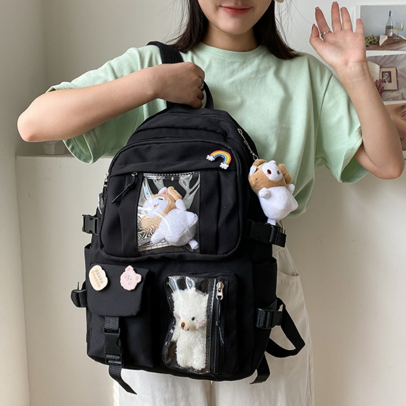 【ของแถมฟรี】 พร้อมจัดส่งกระเป๋าเป้สะพายหลังกันน้ำคุณภาพสูง แบบเรียบง่าย ขนาดใหญ่ จุของได้เยอะ สไตล์เกาหลี น่ารัก หลายสี