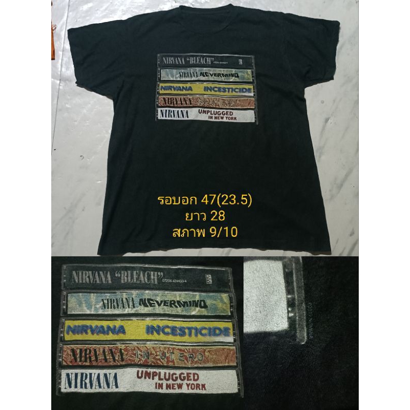 เสื้อวงNIRVANA ลายเทป อัลบั้ม งานป้าย(ป้ายบิน) ตอกปีจาง XL (อ่านรายละเอียด)