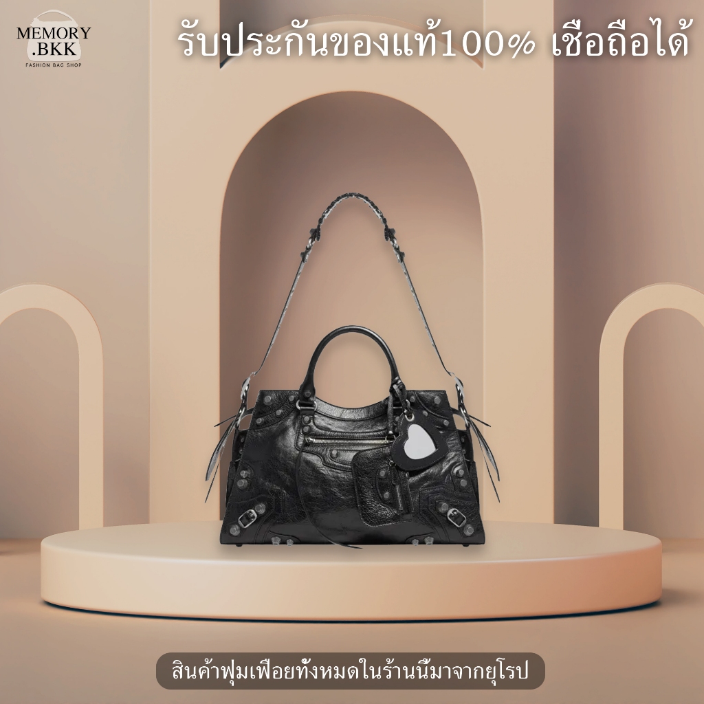 ของแท้ 100% กระเป๋าถือ Balenciaga Neo Cagole City สีดำ 700451210B01000