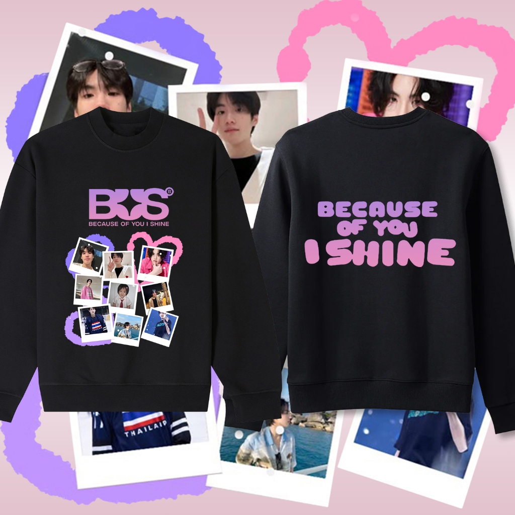 ✨✨BUS วงบอยแบนด์ BUS Because of you, i shine เสื้อกันหนาวคอกลม BUS ผ้าฝ้ายใหม่ hot sweatshirt M-3XL
