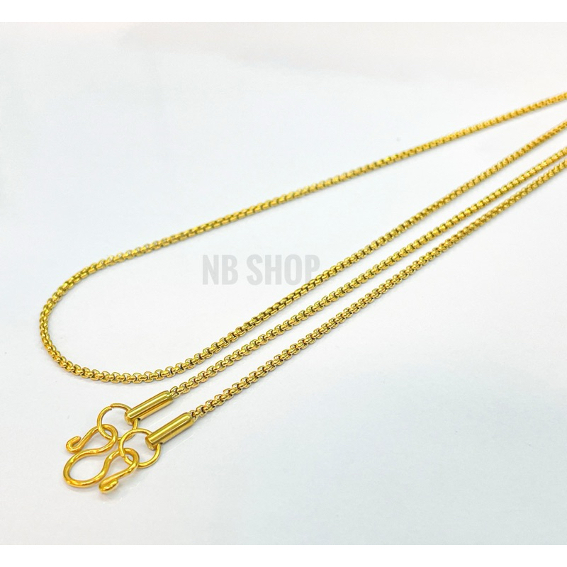 G-674 สร้อยคอสแตนเลส กว้าง1.5mm ยาว16-20นิ้ว สร้อยสแตนเลสห้อยพระ สร้อยสแตนเลสลายผ่าหวายทองเลเซอร์ ไม่ลอกไม่ดำ