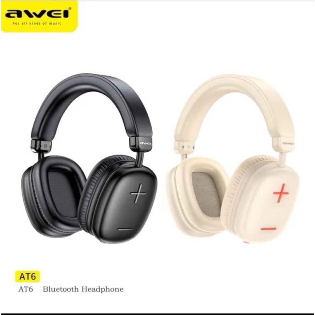 AWEI AT6​หูฟังแบบครอบรุ่นใหม่​ เสียงดีมาก​คุยโทรศัพท์​ได้​ ระบบเสียงHifiเวอร์ชัน​บลูทูธ​5.3