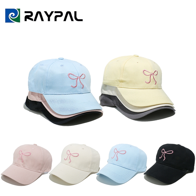 RAYPAL หมวกแก็ป (ปักโบว์) หมวกเบสบอล แฟชั่นเกาหลี (มี 6สี)(พร้อมส่งใน 2 วัน)