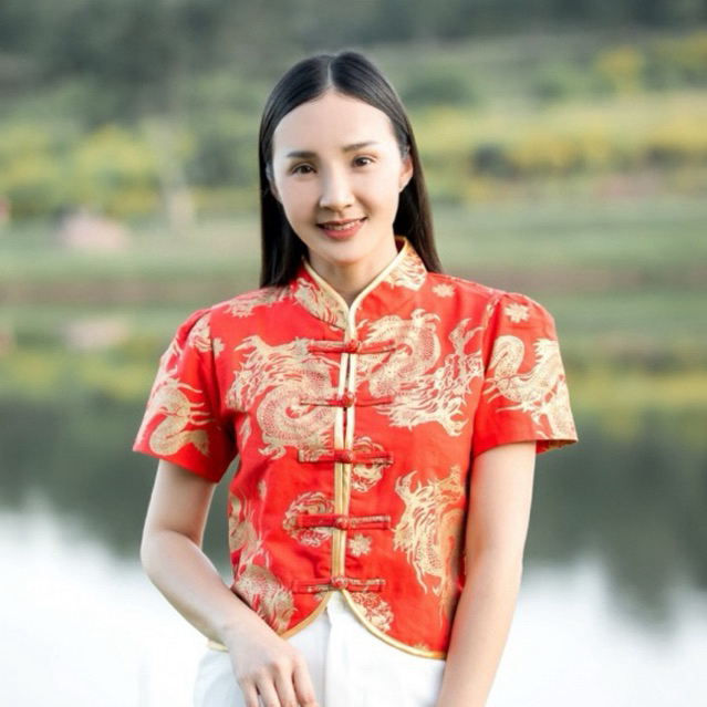 เสื้อผ้าฝ้ายพิมพ์ลาย ตรุษจีน ผ้าฝ้ายเนื้อนุ่ม ลายตรุษจีน