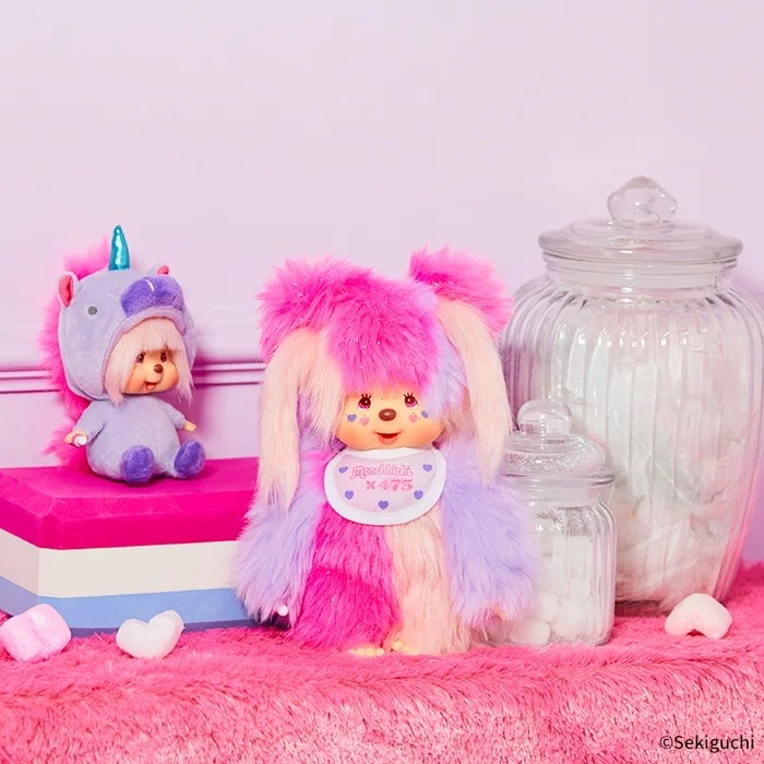 (ลด30%) Monchhichi  Shinako x Monchhichi BH Keychain  475  unicorn Keychain ตุ๊กตาสายไหม พวงกุญแจมอนชิชิ ม่อนชิชิ
