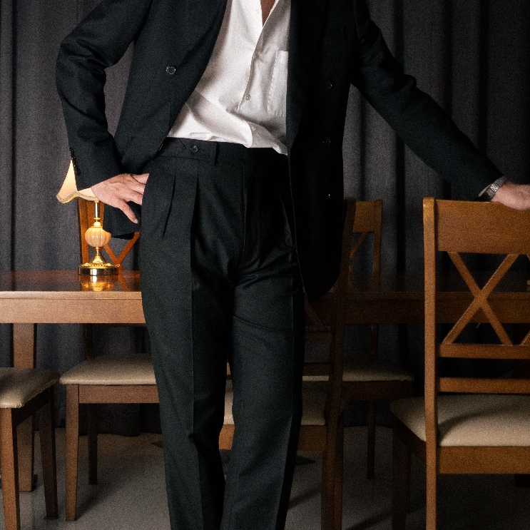 [T7TR-BLACK] กางเกงขายาวเอวสูง Classic High Waist Trousers "Black"