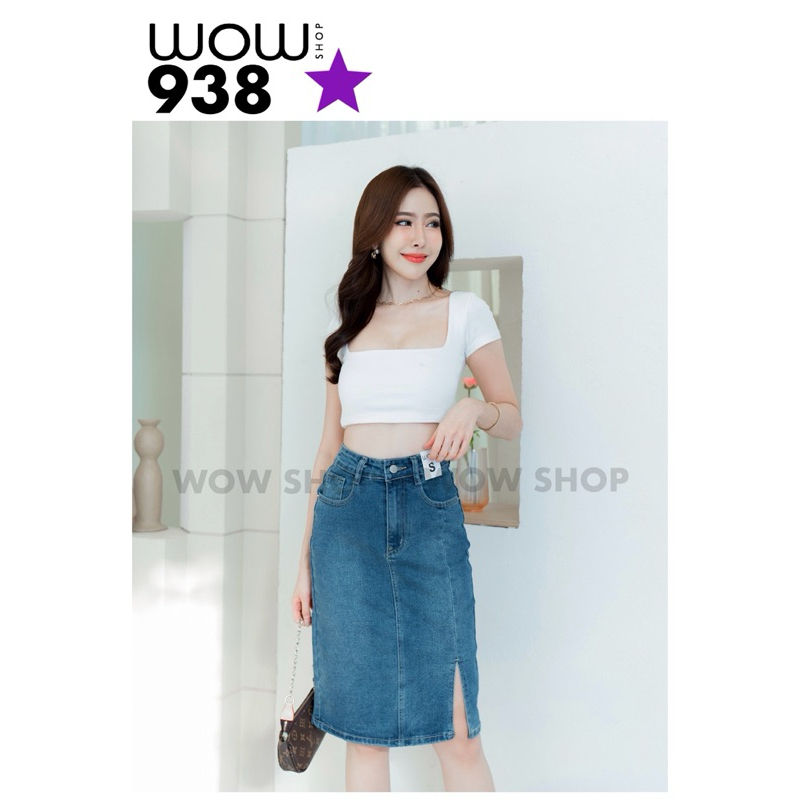 กระโปรงยีนส์ ป้าย Wow
