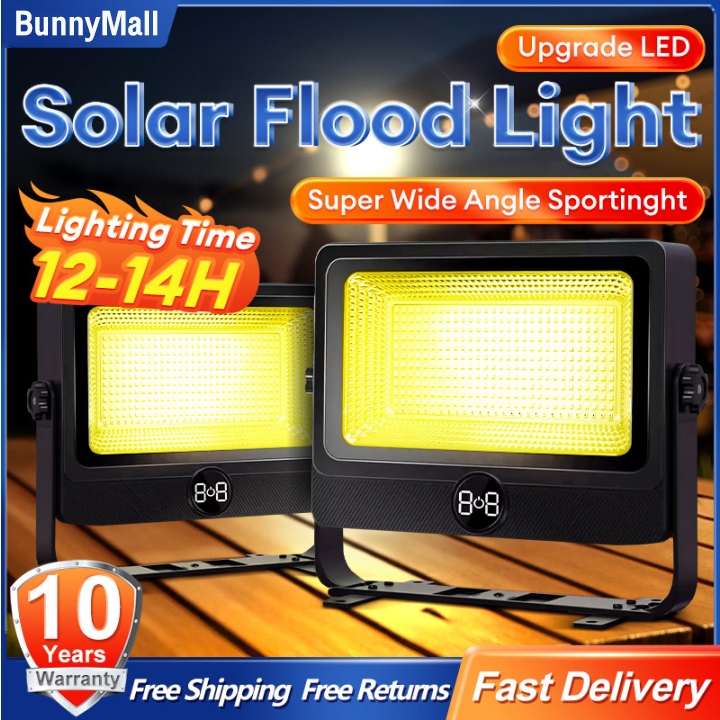【เปลี่ยนฟรี 10ปี】โคมไฟโซล่าเซลล์สปอตไลท์ solar light IP67 LED โซล่าเซลล์ 8000w โซล่าเซลล์ ไฟ กันน้ำ 