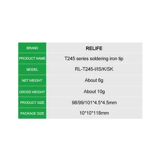 ปลายหัวแร้งบัดกรี T245 (I/IS/K/SK)อุณหภูมิสูงสุด: 450 องศา ขนาด: ประมาณ 100x 4.5มม