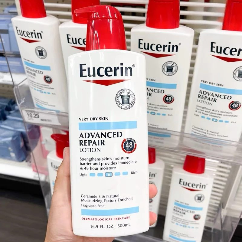 Eucerin Advanced Repair Body Lotion, Advanced Repair โลชั่นสำหรับผิวแห้งมาก หัวปั๊ม 500ml