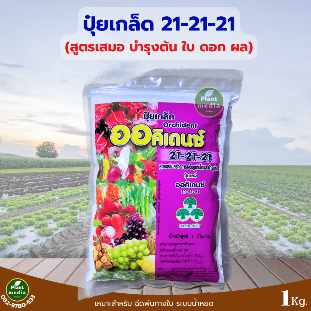 ปุ๋ย 21-21-21 ปุ๋ยเกล็ดทางใบ ปุ๋ยเสมอ ออคิเดนซ์ บรรจุ 1 กิโลกรัม