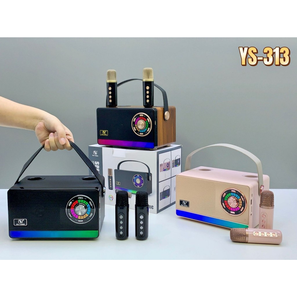 ลำโพงบลูทูธ รุ่น YS-219BT / YS-313 ไมค์ 2 ตัว ตัดเสียงร้องต้นฉบับ รองรับการเล่นUSB/TF Card/AUX