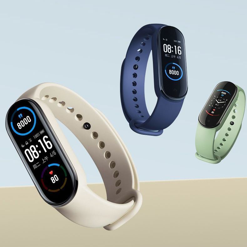 Xiaomi สร้อยข้อมือสายรัดซิลิโคน mi band3/4/5/6 สายรัดกีฬาระบายอากาศ