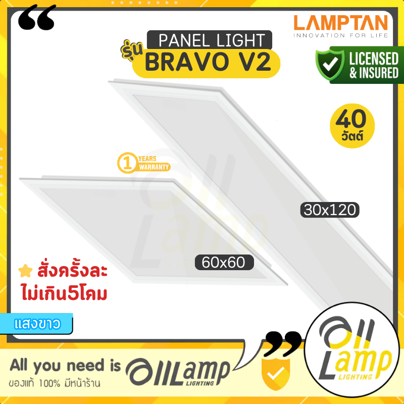 Lamptan LED Panel โคมไฟติดเพดาน รุ่น Nero Bravo V2 และ รุ่น Huge แสง 6500k