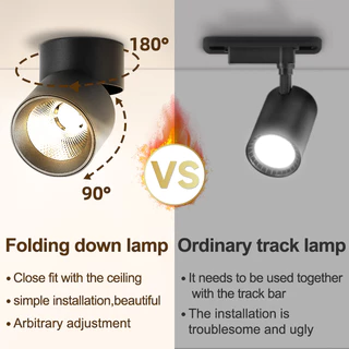 🔥3 สี🔥 ไฟดาวน์ไลท์ LED โคมดาวน์ไลท์แบบพับได้ โคมไฟเพดาน Downlight เหมาะสำหรับห้องนั่งเล่น ห้องครัว ร้านค้า และสำนักงาน