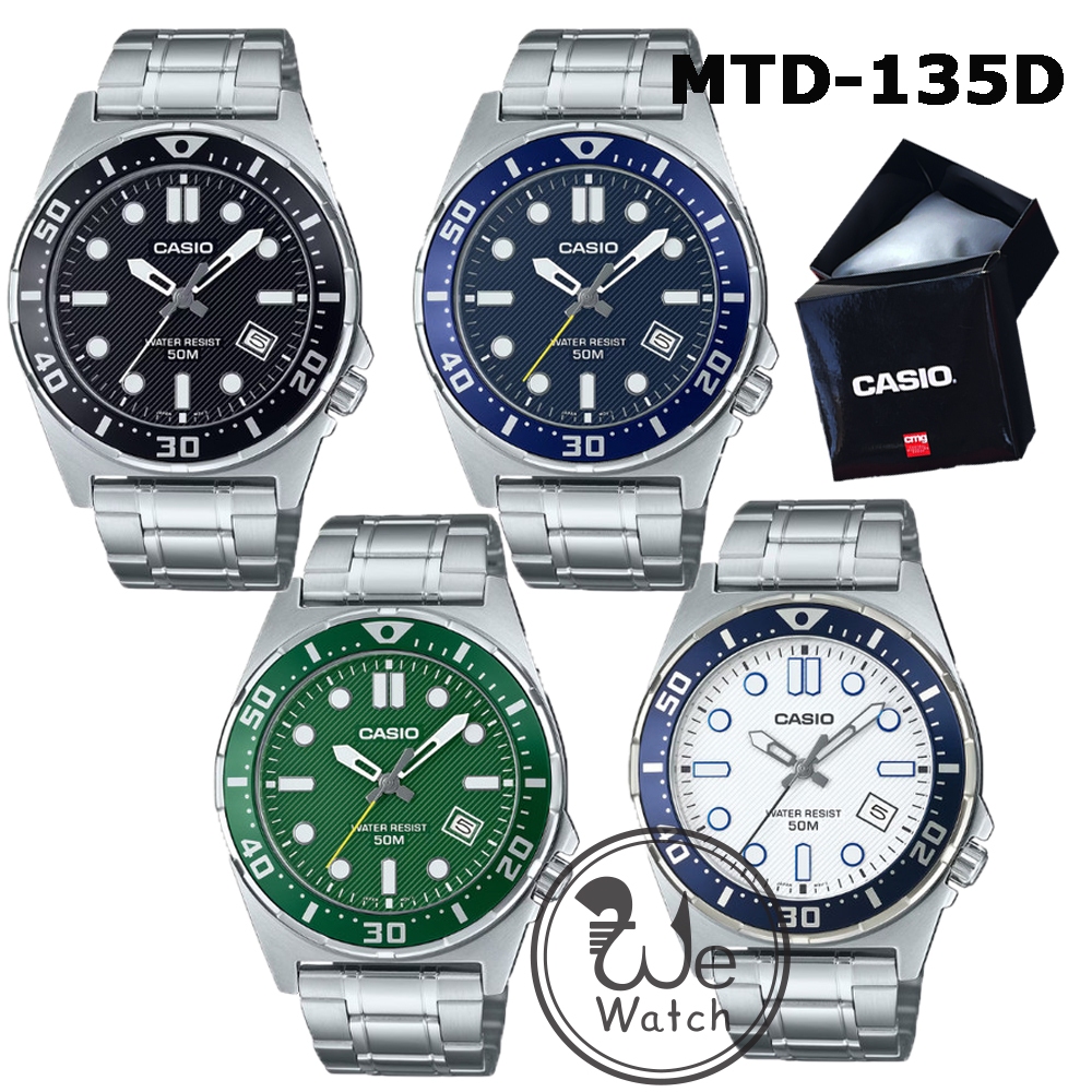 !!ประกัน1ปีและกล่อง CMG!! CASIO รุ่น MTD-135D นาฬิกาผู้ชาย กันน้ำ 50 เมตร MTD MTD135 MTD-135