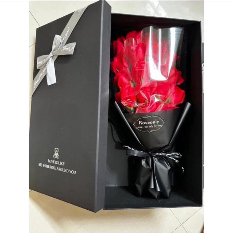 (พร้อมส่งจากไทย)🌹🌹กล่องช่อดอกกุหลาบ 18 ดอก พร้อมกล่อง+การ์ด 🌹🌹#พร้อมส่ง