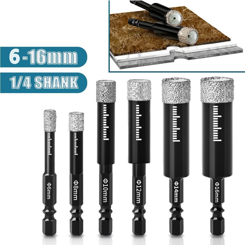 ดอกสว่าน ดอกสว่านเจาะกระเบื้องเซรามิค ดอกโฮลซอเจาะกระเบื้อง สำหรับกระเบื้องทุกชนิด ดอกโฮลซอเจาะกระจก มีขนาด 6mm-16mm