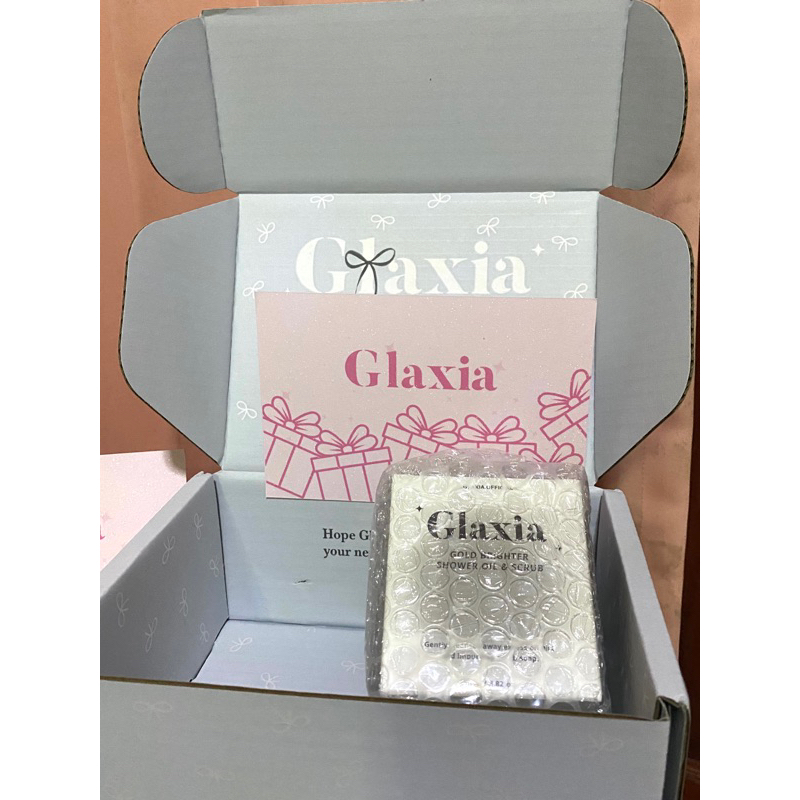 Glaxia scrub GlossyGlow ผิวขาวใสเรียบเนียนสีผิวสม่ำเสมอ🧁สครัปกลาเซียและครีม ของแท้100%🍪