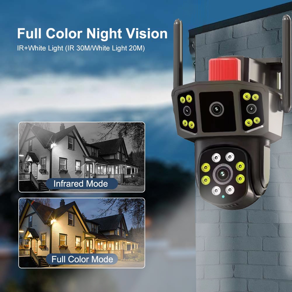 4G /WIFI Camera 12MP 4K 39LED Dual Lens กล้องวงจรปิด ความละเอียด12ล้านพิกเซล กล้อง2เลนส์ กลางคืนภาพสี คุยโต้ตอบได้