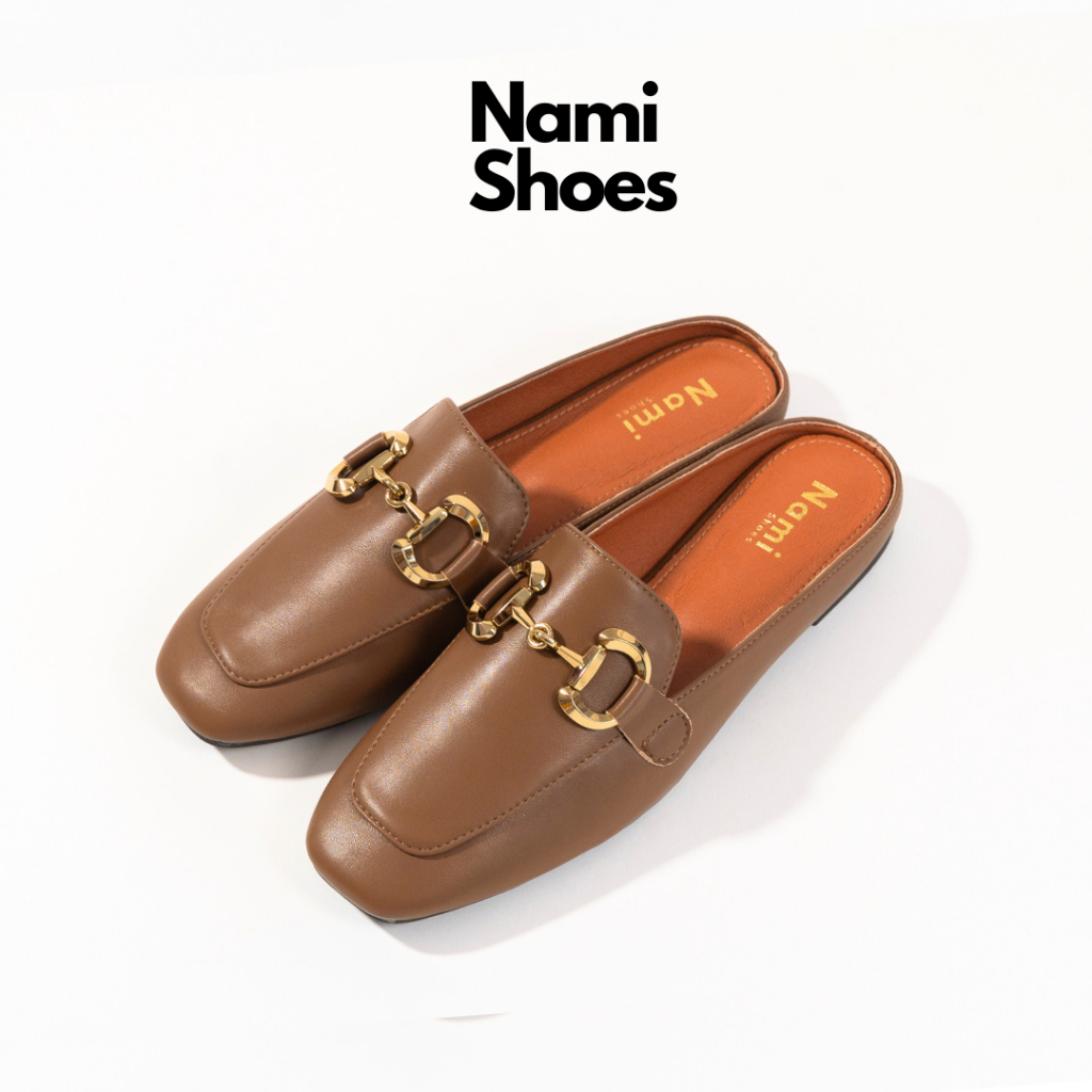 Nami-รองเท้าเปิดส้น รุ่น Judie Browny ทรงคัชชูแบบเปิดส้น ดีไซน์โดดเด่น ใส่สบาย รองเท้าผู้หญิง สวยหรู