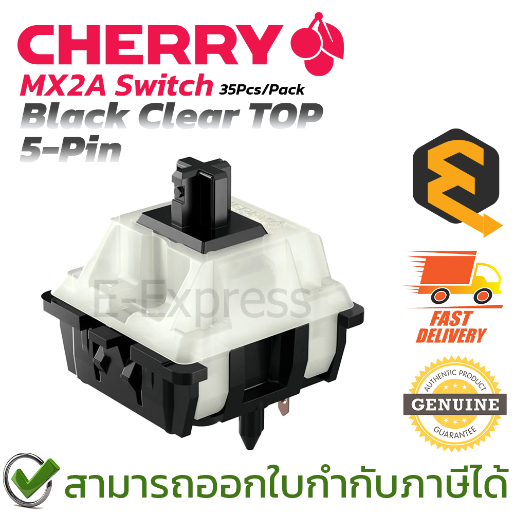 Cherry Switch MX2A Black Clear TOP [5-Pin] [1pack/35pcs.] สวิตซ์สำหรับเปลี่ยน 35ชิ้น/แพ็ค ของแท้