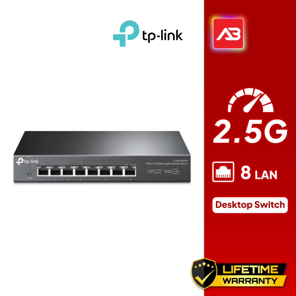 TP-Link 8-Port 2.5G Multi-Gigabit Desktop Switch รุ่น TL-SG108-M2