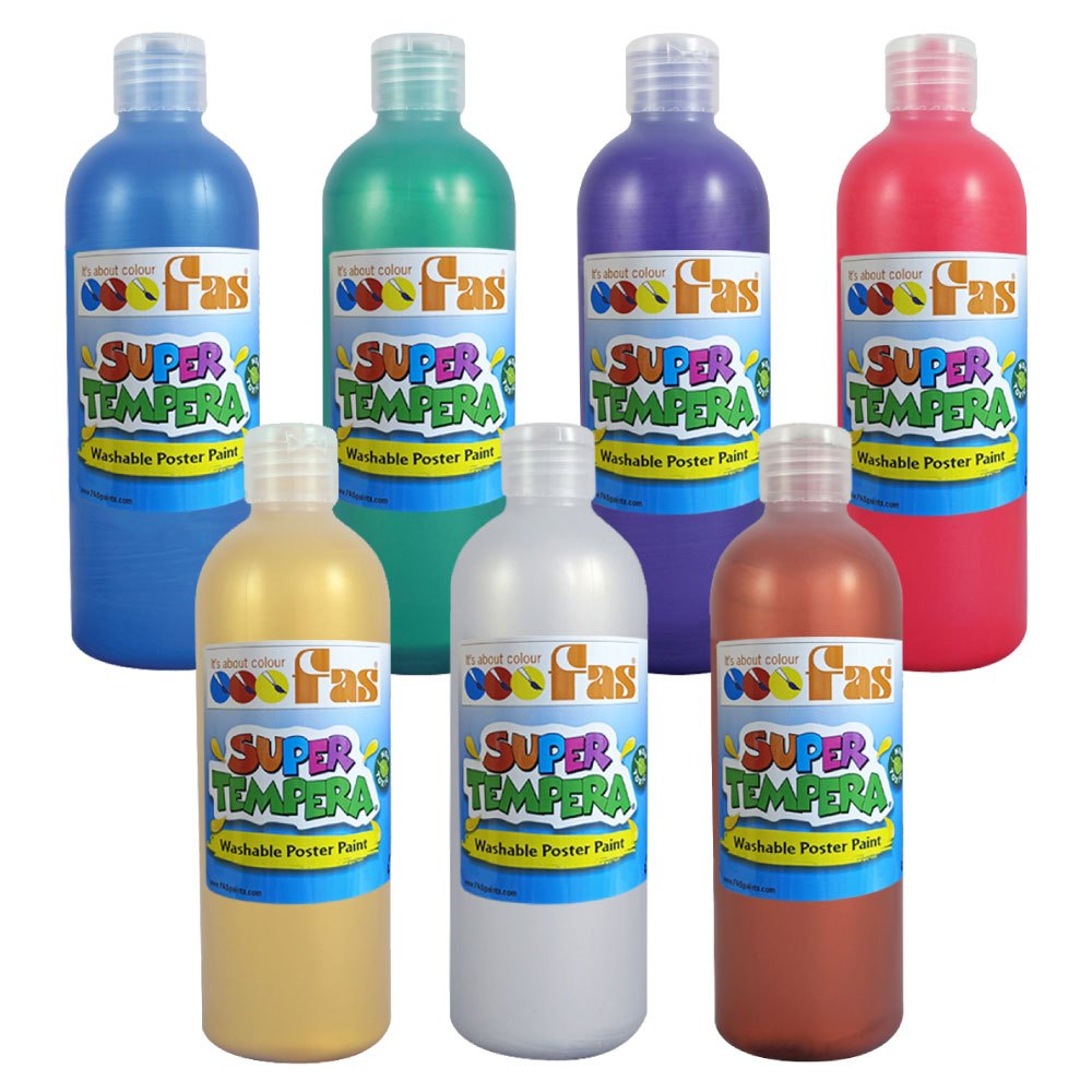 FAS Super Tempera Metallic Colours 500 ml (สีโปสเตอร์เมทัลลิค)